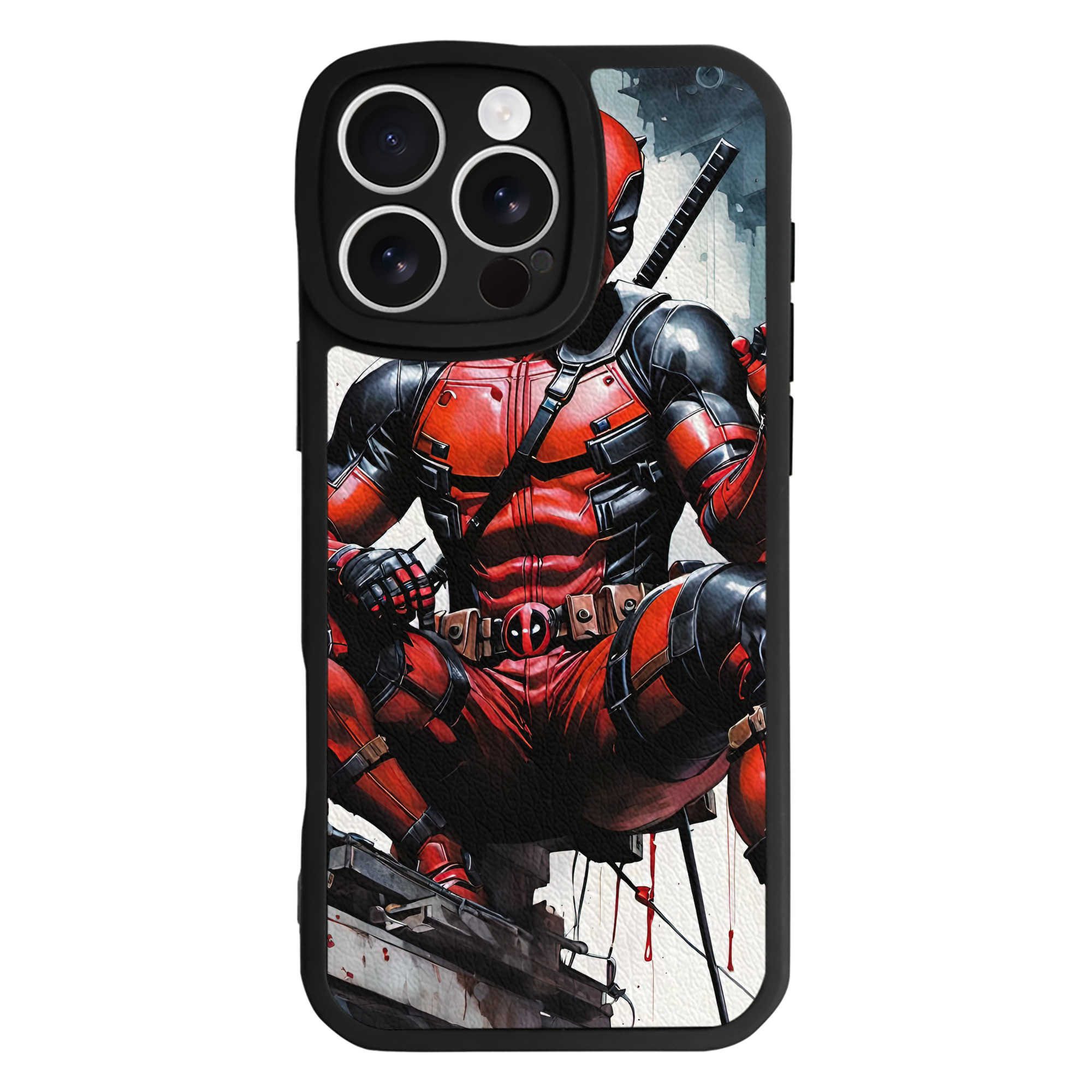 （画像用） Deadpool デッドプール 【iPhone 16シリーズ対応】シリコンスマホケース（レザー調） 材質：シリコン
